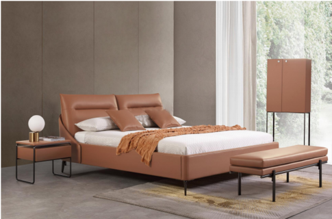Exquisite Leather Special-shaped Double Bed