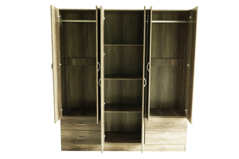 Wardrobe with six doors