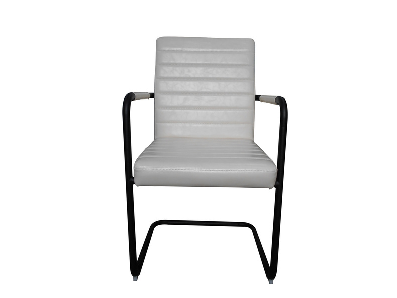 Modern Irregular Creative White Leather Dining Chair DC364