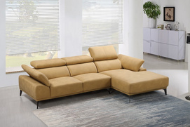 Modern Yellow Fabric L-shape Sofa