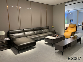 Modern Light Luxury Black Leather Corner Sofa