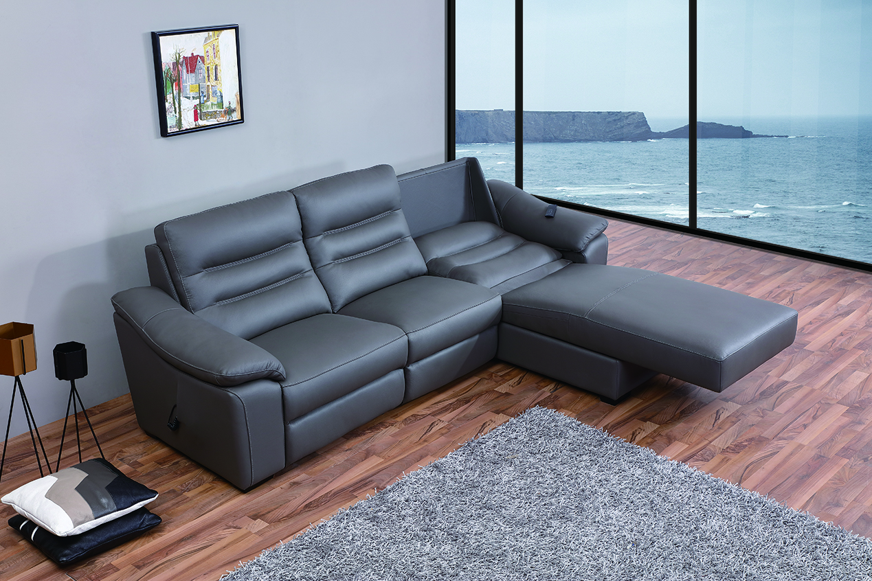 L shape corner recliner sofa bed 3659