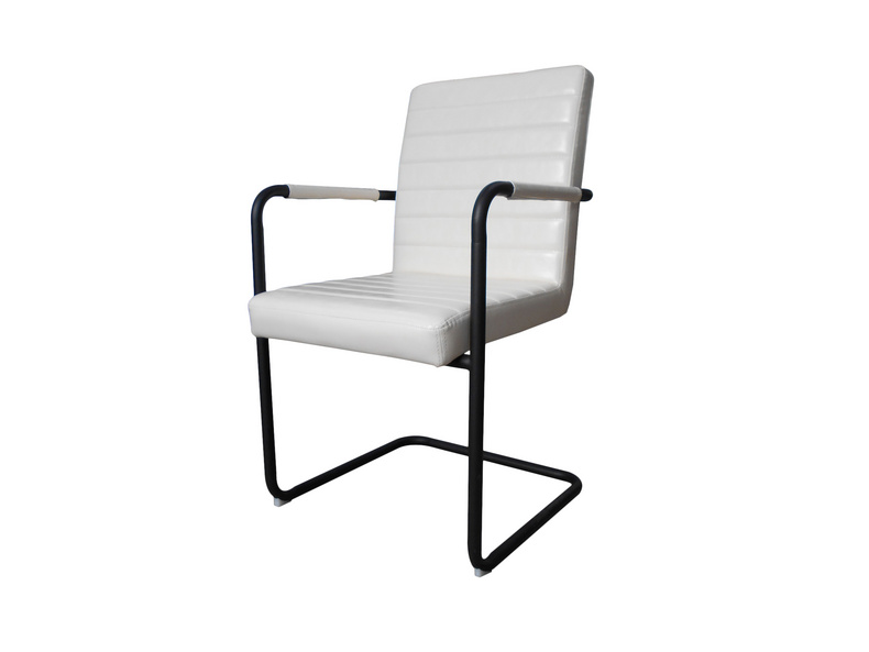Modern Irregular Creative White Leather Dining Chair DC364