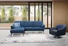 Blue Fabric L-shaped Sofa