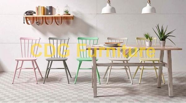 Factory Wholesale New Design Stacking Restaurant Cafe Dining Chair Antique Retro Vintage No Folded Metal Dinner Windsor Chair  737S-H45-ALU