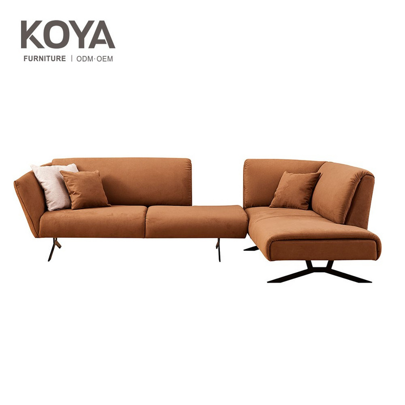 Simple Elegant Style Comfortable Combination Fabric Sofa L-shaped Classic Sofa