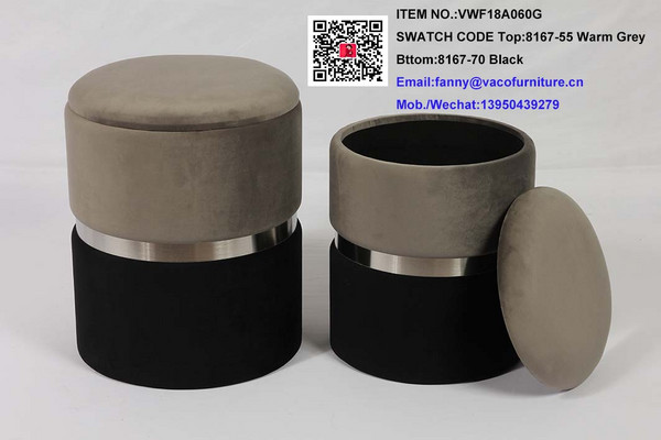 Velvet storage stool