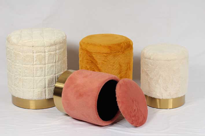 FUR STORAGE OTTOMAN
