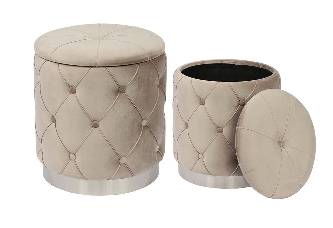 GOLD RING BASE STORAGE STOOL