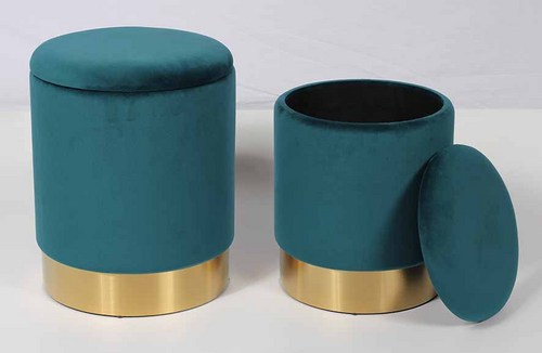 ROUND VELVET STORAGE BOX
