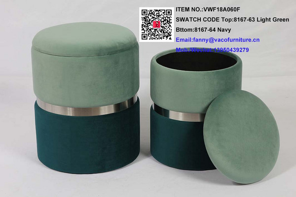 Velvet storage stool