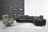 Black Light Luxury Leather Corner Sofa