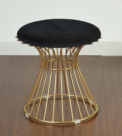Round Home Velvet Footrest Stool Footstool Side Table, Removable Metal Leg Design Foot Rest Seat Footrest Stool