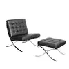 Classic design genuine leather barcelona chair stainless steel sofa set living room furniture