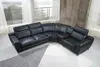 Black Light Luxury Leather Corner Sofa