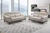 Pure Color Leather Two-seater Sofa