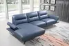 Modern Minimalist Exquisite Blue Leather Sofa Bed