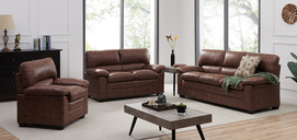 Modern Leather Brown Sofa Set - 111562