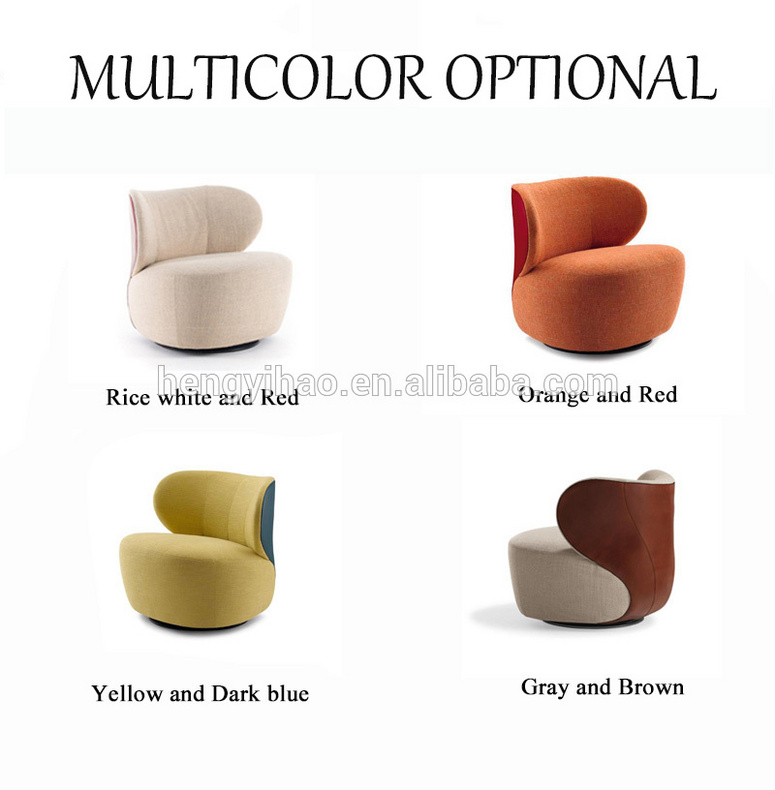 Fabric swivel fabric bao sofa chair round curves for single sofa chair living room