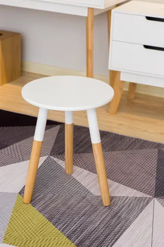 Wooden White End Table  02