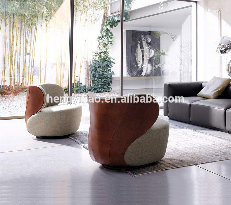 Fabric swivel fabric bao sofa chair round curves for single sofa chair living room