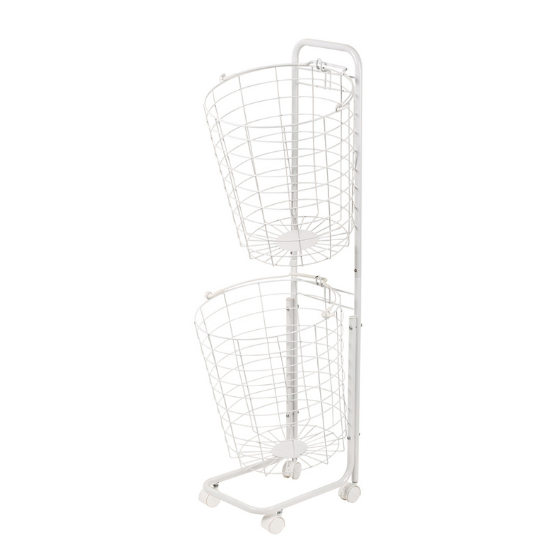 2-Tier mesh laundry basket cart F10013