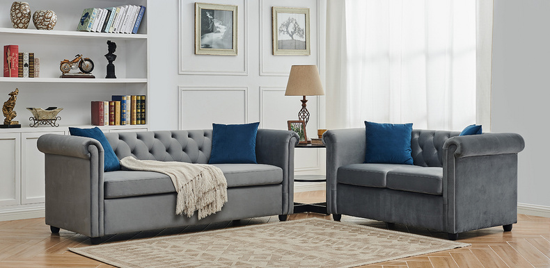 Modern Grey Two-seater Sofa - 111019