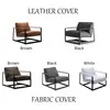 Gaston Leather Armchair With Metal Square Sofa Chair NY