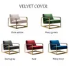 Gaston Leather Armchair With Metal Square Sofa Chair NY