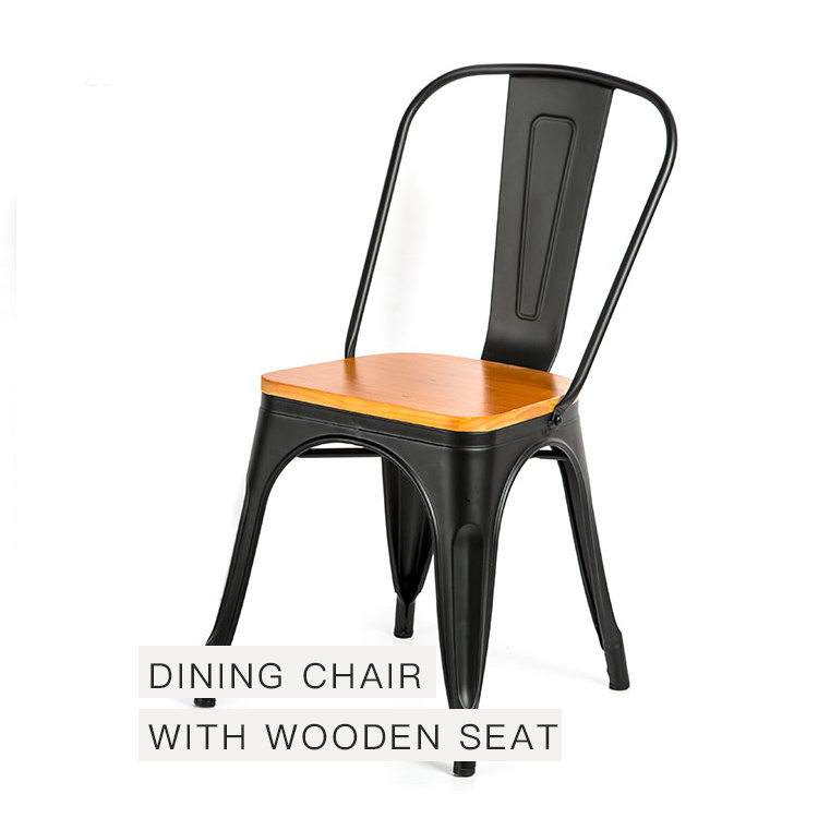 Wholesale Bistro Cafe Restaurant Dining Chair With Wooden Seat  C-233W