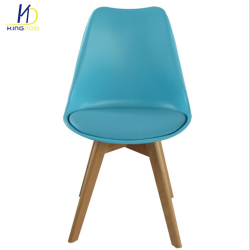 Wholesale Plastic Dining Chair with Wooden Legs  C487