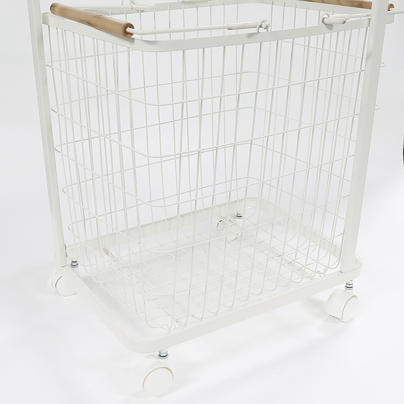 2-Tier wire laundry basket cart F10021