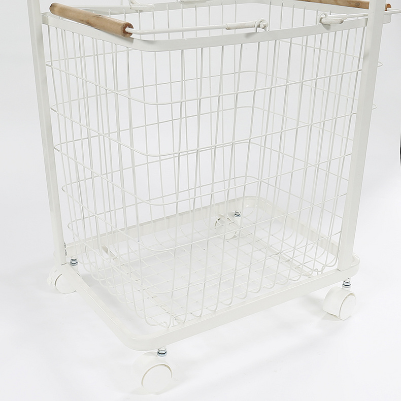 2-Tier wire laundry basket cart F10021