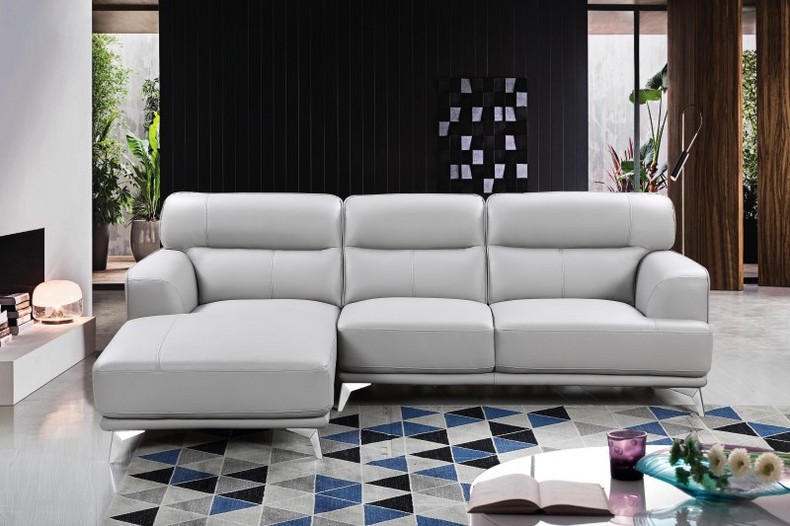 Modern Minimalist Leather Three-seater Sofa