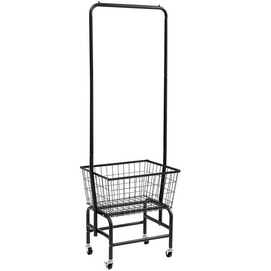 F10038 metal clothes rack with storage basket