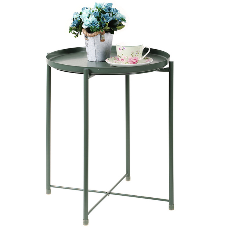 F10064 folding round coffee table with removable tray