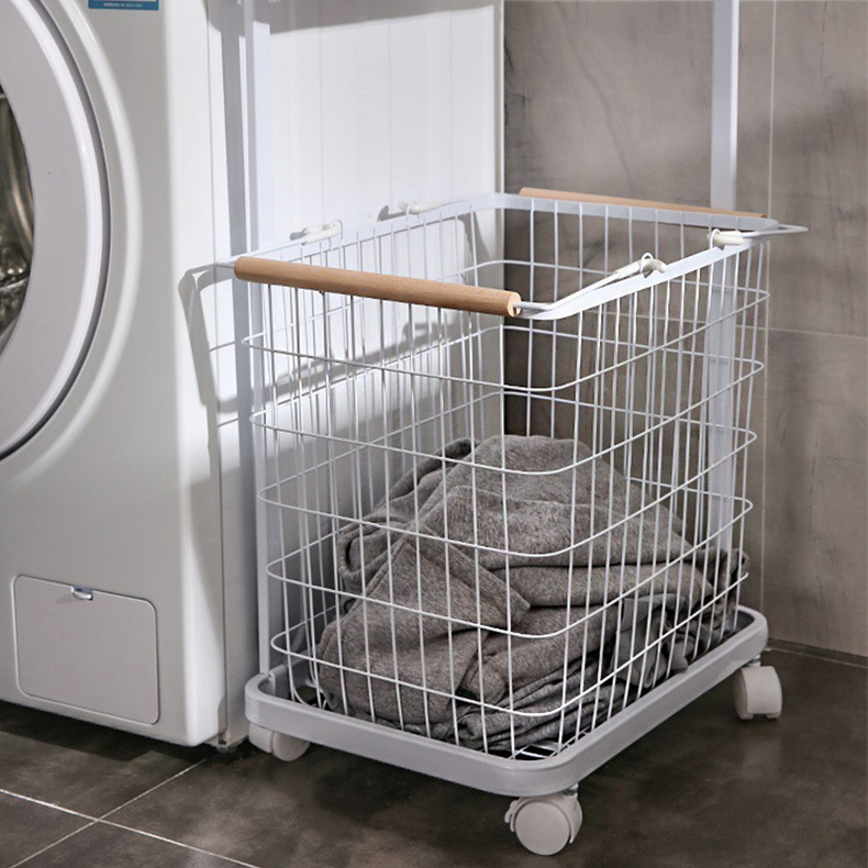 2-Tier wire laundry basket cart F10021