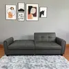 LV3370  Brown Leather Sofa Bed