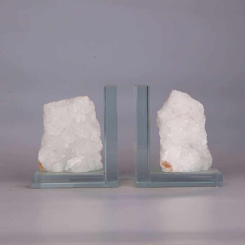 crystal bookends with glass base