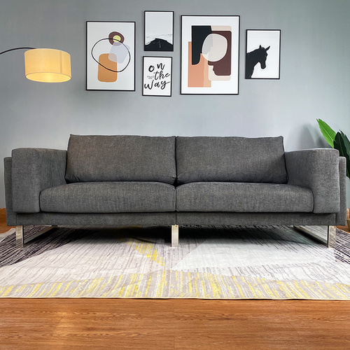 LV4164  Modern Grey Fabric Two-seater Sofa