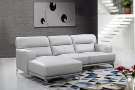 Modern Minimalist Leather Three-seater Sofa