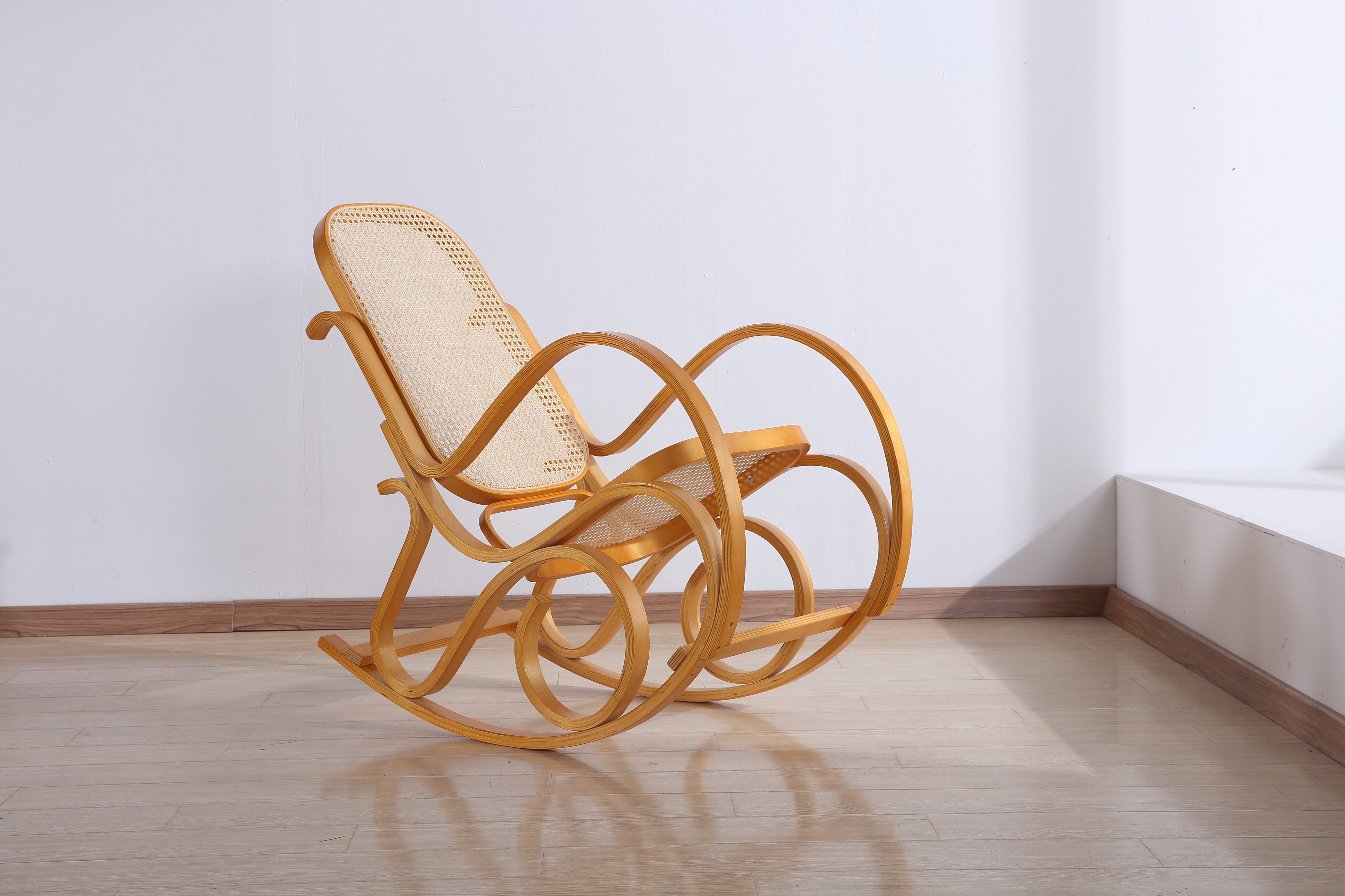 A3002 Rocking Chair with Natural Rattan