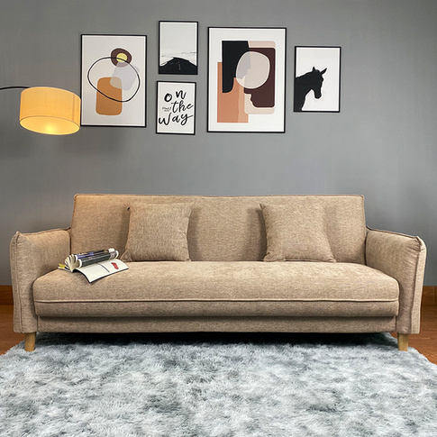 LV3369  Minimalist Brown Sofa Bed