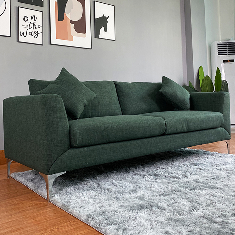 LV4142-3  Modern Minimalist Green Fabric 3 - seat sofa