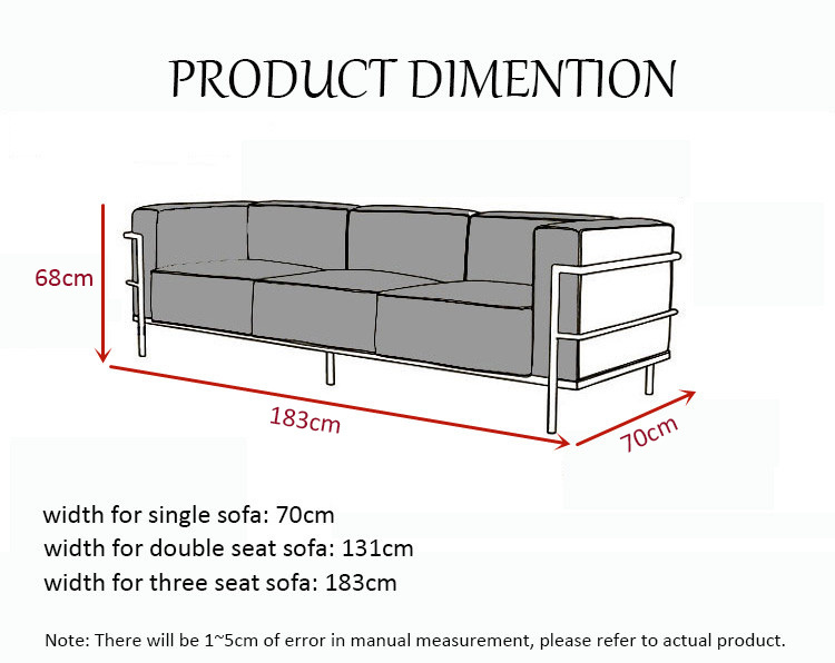 Modern High Quality LC2 Genuine Leather Fabric Sofa Living Room Rurniture