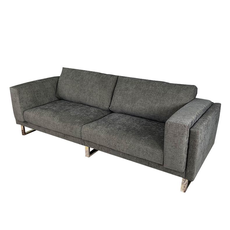 LV4164  Modern Grey Fabric Two-seater Sofa