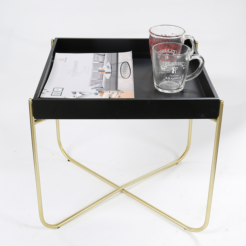 F10213 living room foldable square shape coffee table with removable tray