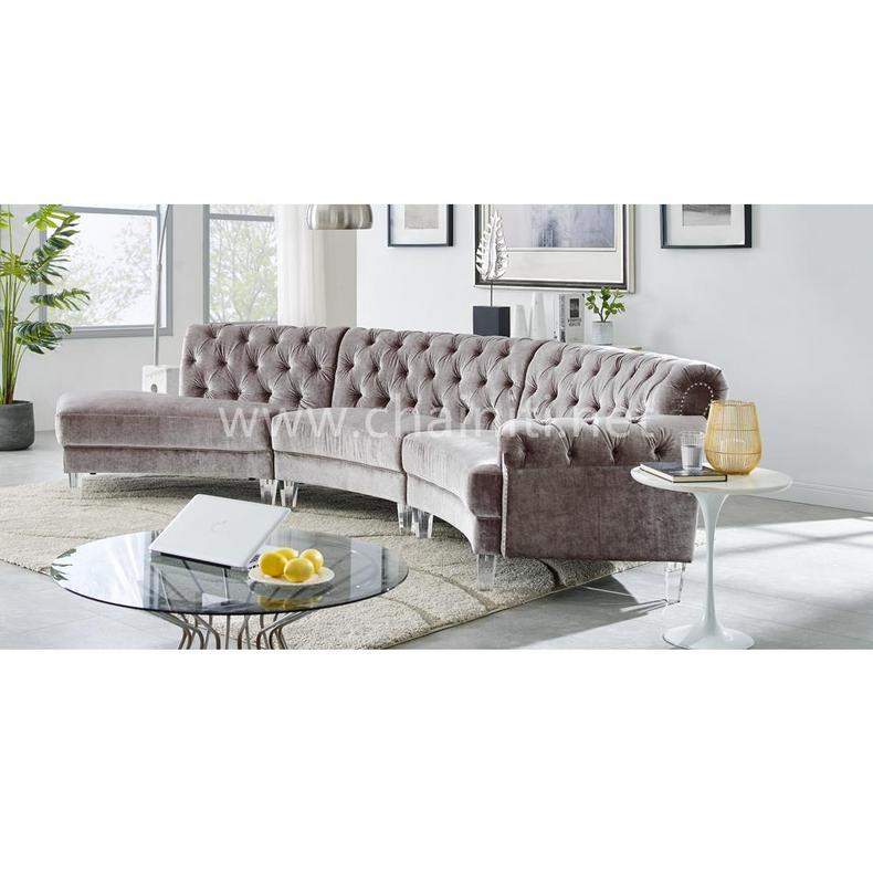 Button tufted upholstered sofa set