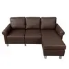 LV7048  Brown Leather Corner Sofa Bed