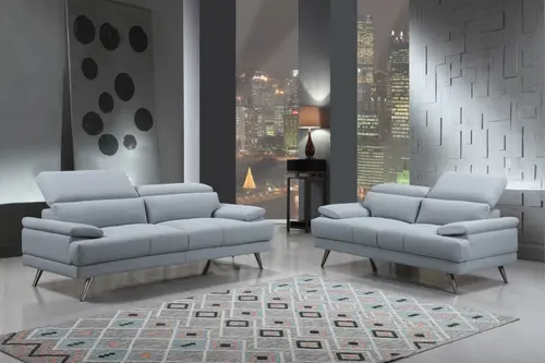 High-grade Grey Fabric Two-seater Sofa